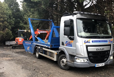 Excavator and Skip Lorry