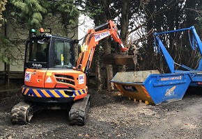 5 Tonne Kubota Excavator and Skip